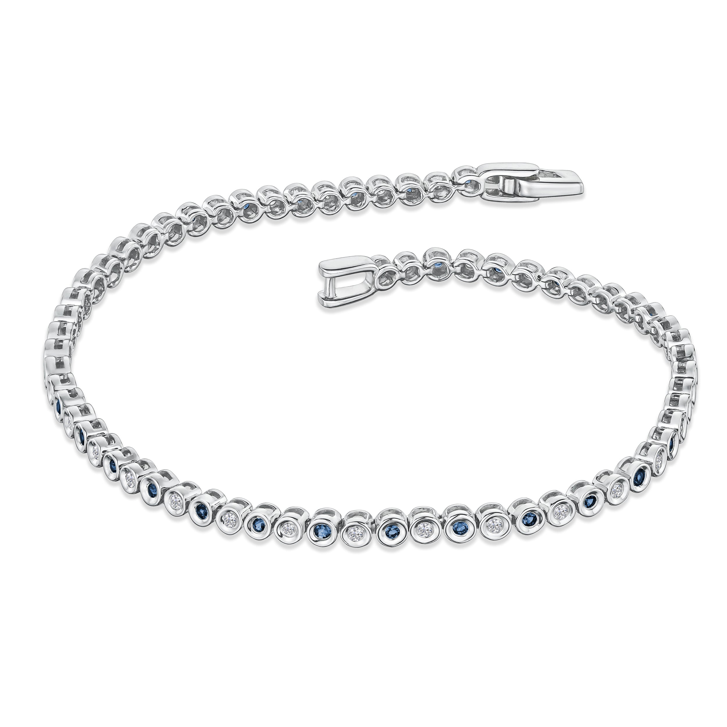 0.43ct Sapphire and 0.35ct Lab Diamond Bracelet in 925 Sterling Silver